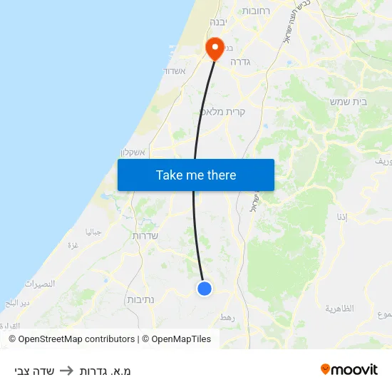 שדה צבי to מ.א. גדרות map