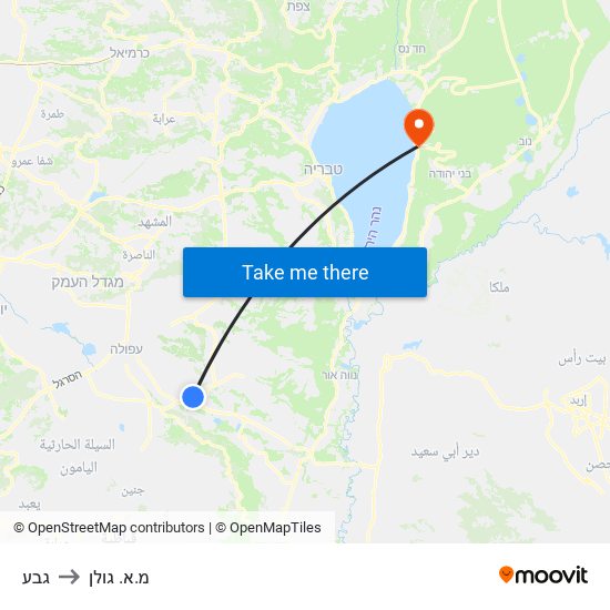 גבע to מ.א. גולן map