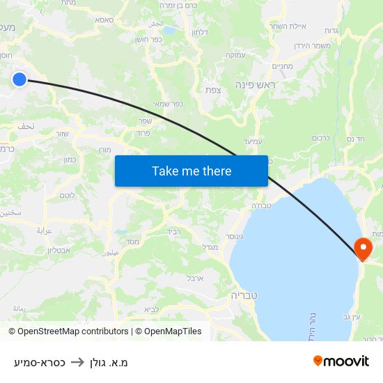כסרא-סמיע to מ.א. גולן map