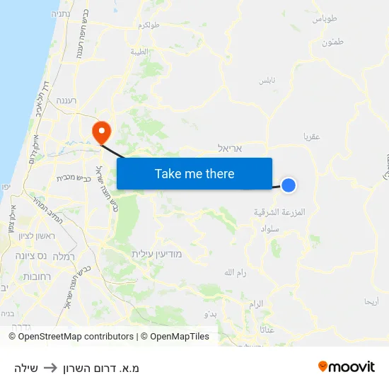 שילה to מ.א. דרום השרון map