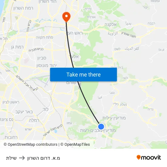 שילת to מ.א. דרום השרון map