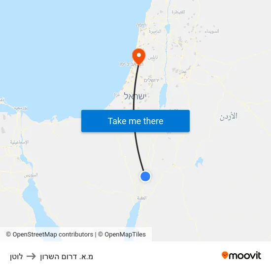 לוטן to מ.א. דרום השרון map