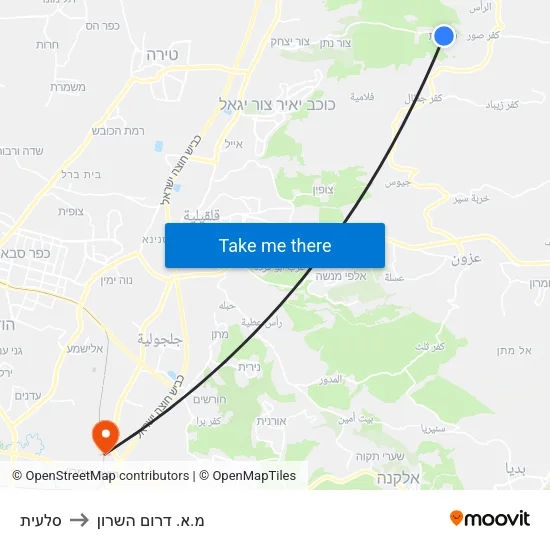 סלעית to מ.א. דרום השרון map