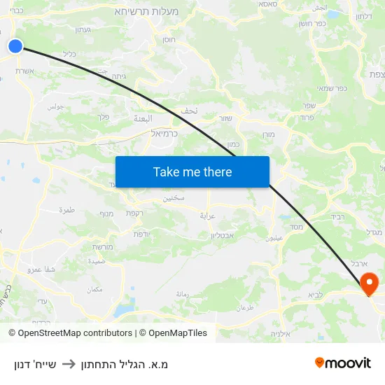 שייח' דנון to מ.א. הגליל התחתון map