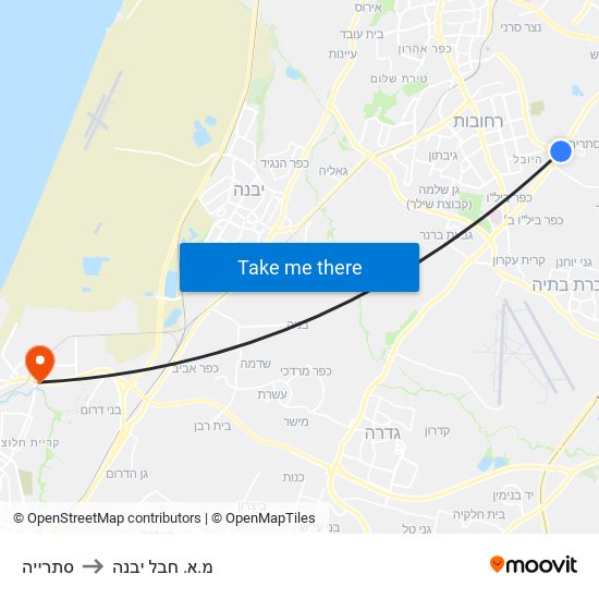 סתרייה to מ.א. חבל יבנה map