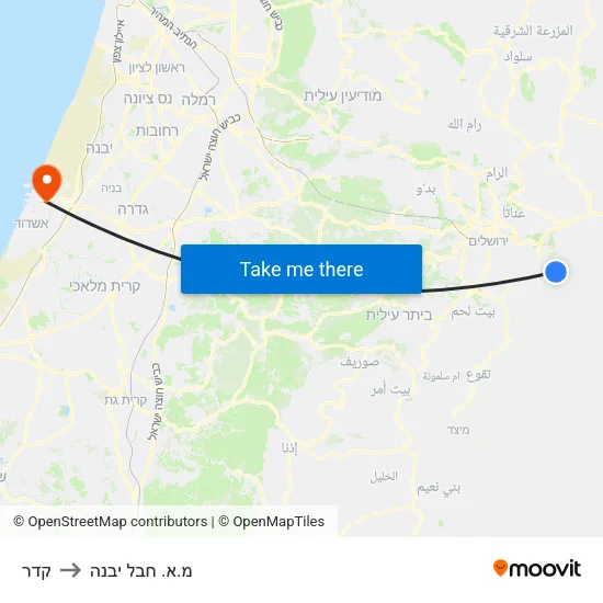 קדר to מ.א. חבל יבנה map