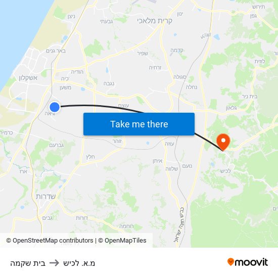 בית שקמה to מ.א. לכיש map