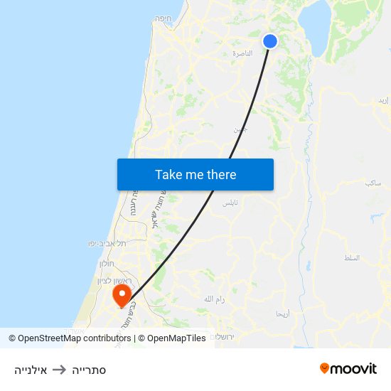 אילנייה to סתרייה map