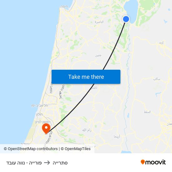 פורייה - נווה עובד to סתרייה map