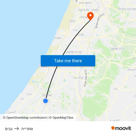 גבים to סתרייה map