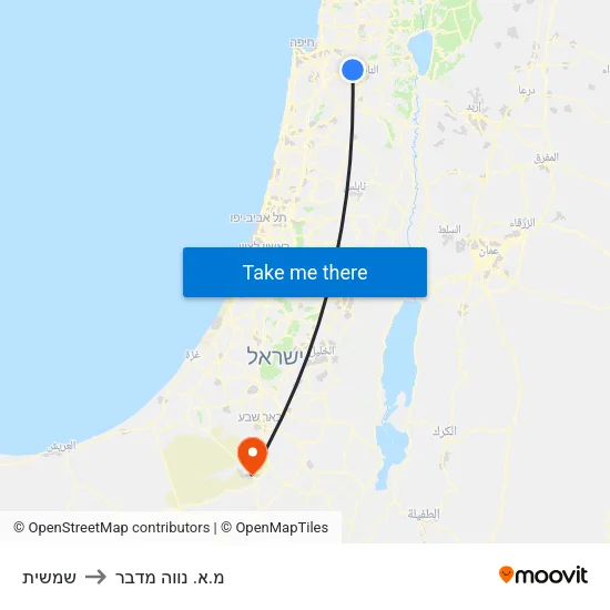 שמשית to מ.א. נווה מדבר map