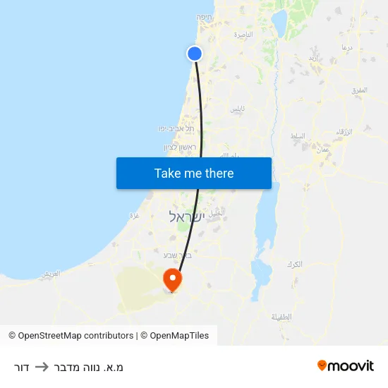 דור to מ.א. נווה מדבר map