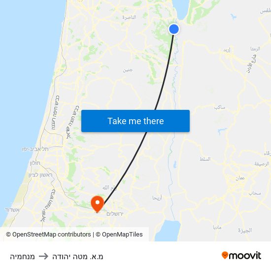 מנחמיה to מ.א. מטה יהודה map