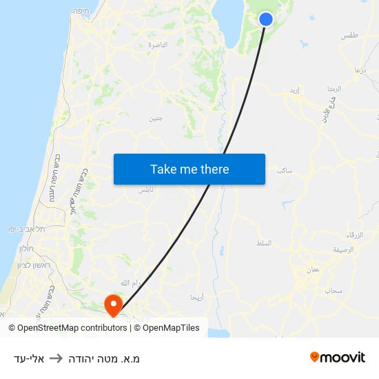 אלי-עד to מ.א. מטה יהודה map