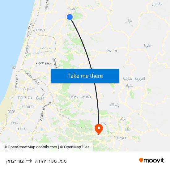 צור יצחק to מ.א. מטה יהודה map