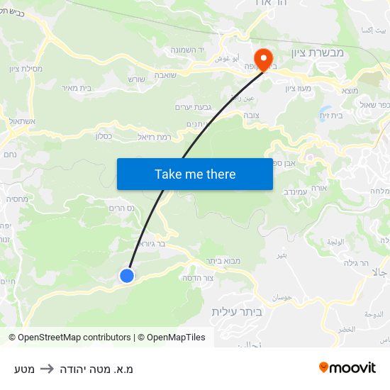 מטע to מ.א. מטה יהודה map