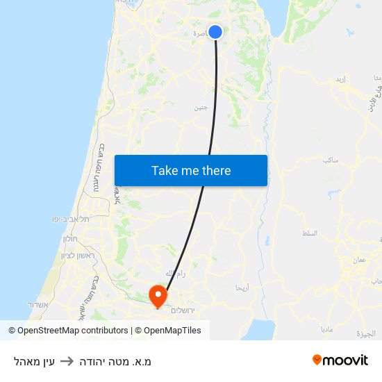 עין מאהל to מ.א. מטה יהודה map