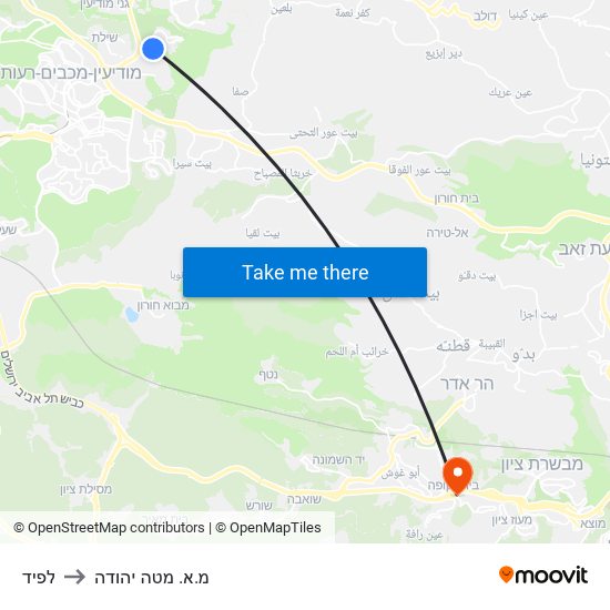 לפיד to מ.א. מטה יהודה map