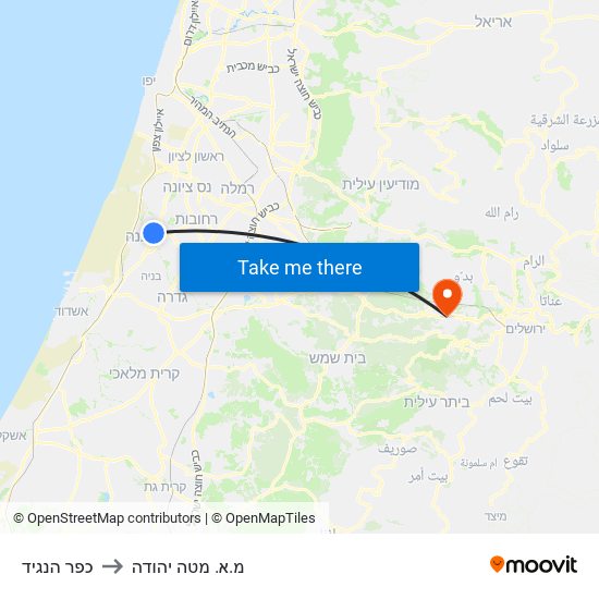 כפר הנגיד to מ.א. מטה יהודה map