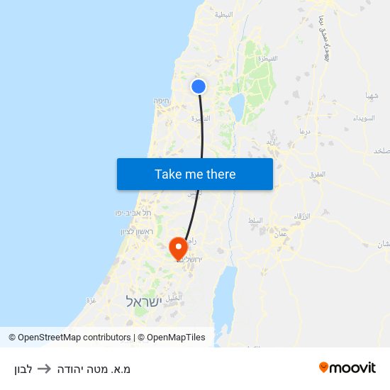 לבון to מ.א. מטה יהודה map