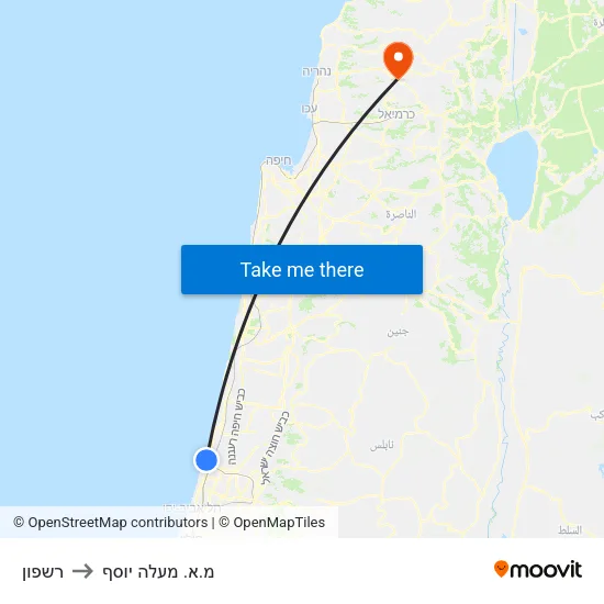 רשפון to מ.א. מעלה יוסף map
