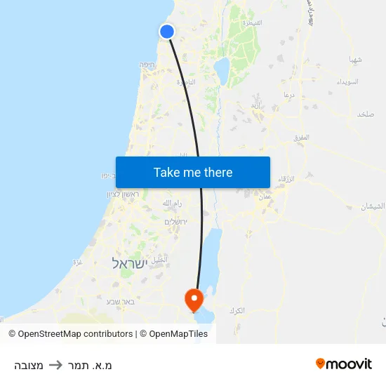 מצובה to מ.א. תמר map