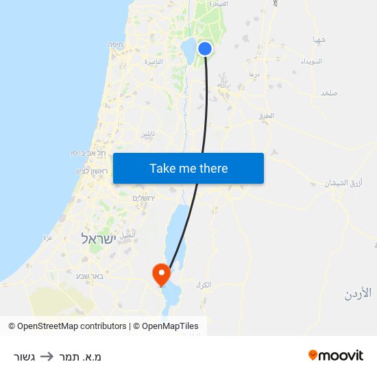 גשור to מ.א. תמר map