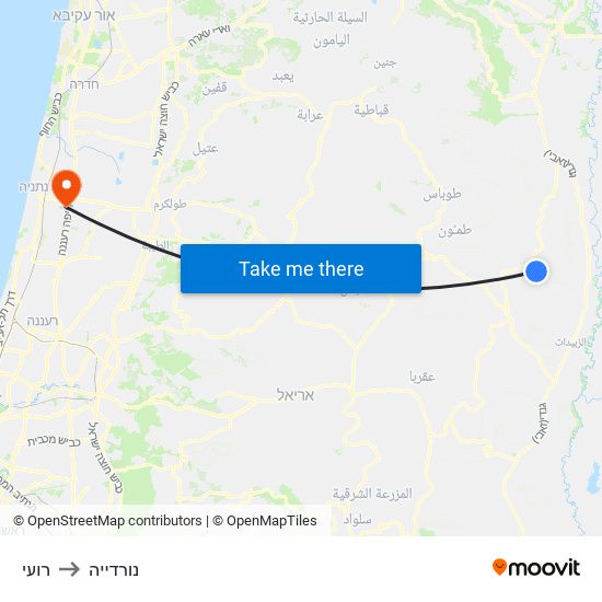 רועי to נורדייה map