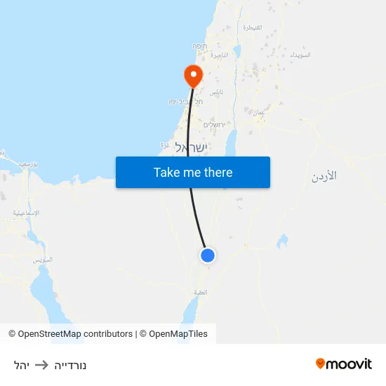 יהל to נורדייה map