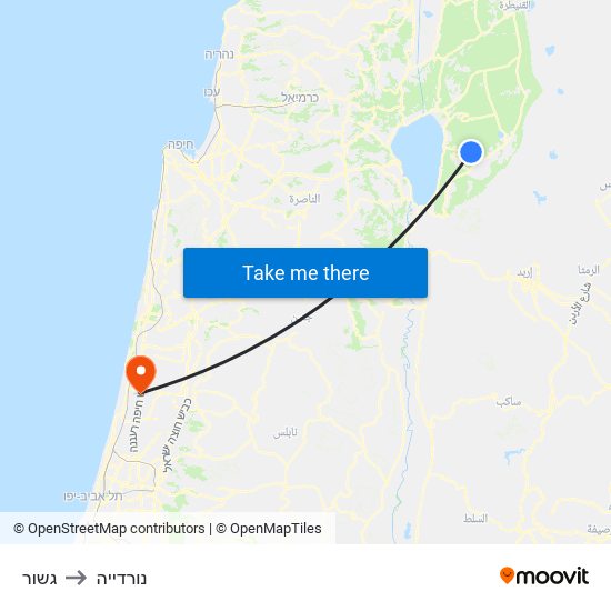 גשור to נורדייה map