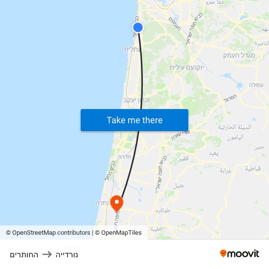 החותרים to נורדייה map