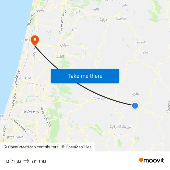 מגדלים to נורדייה map