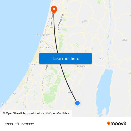 כרמל to פרדסייה map