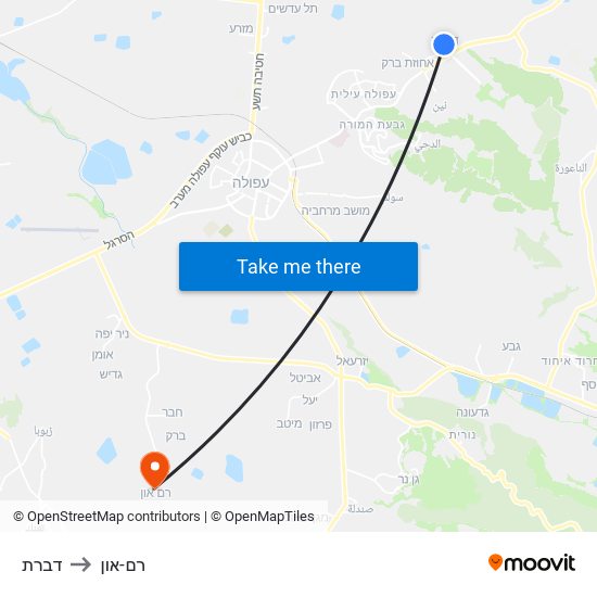 דברת to רם-און map