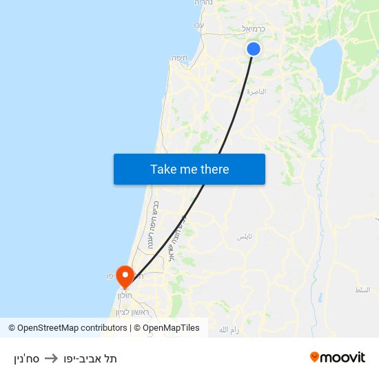 סח'נין to תל אביב-יפו map