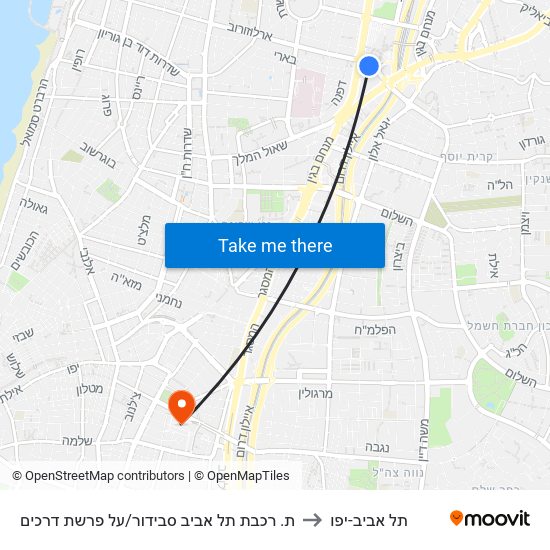 ת. רכבת תל אביב סבידור/על פרשת דרכים to תל אביב-יפו map