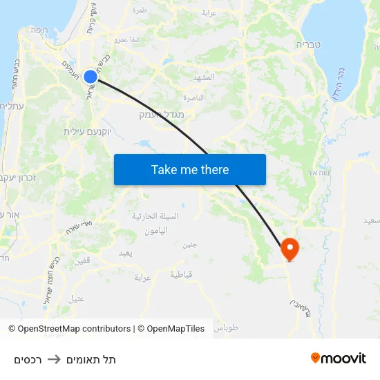 רכסים to תל תאומים map