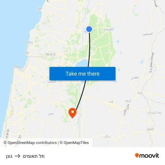 גונן to תל תאומים map