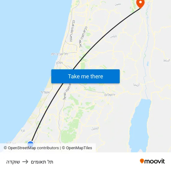 שוקדה to תל תאומים map
