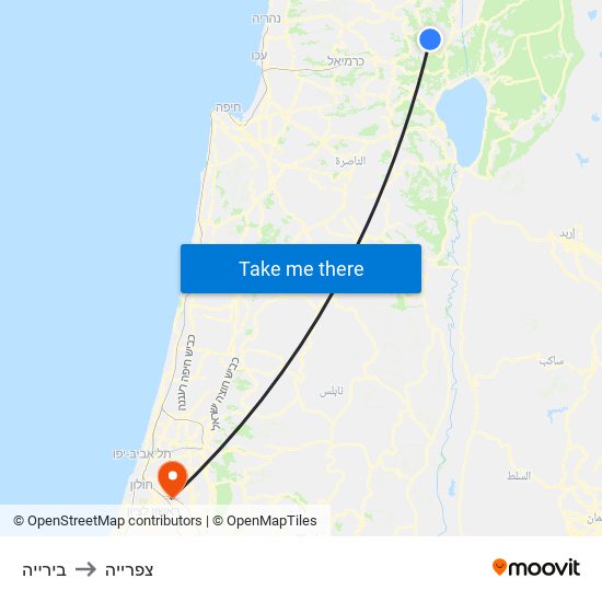 בירייה to צפרייה map