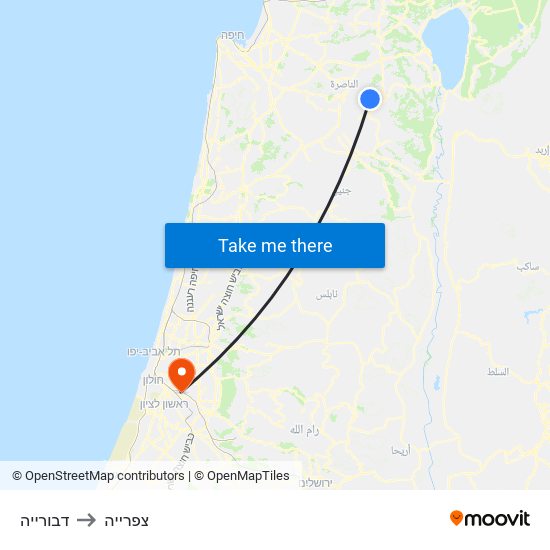 דבורייה to צפרייה map