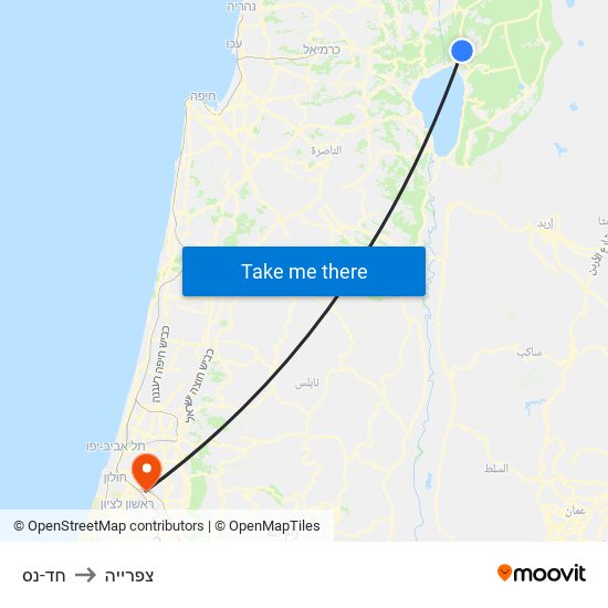 חד-נס to צפרייה map