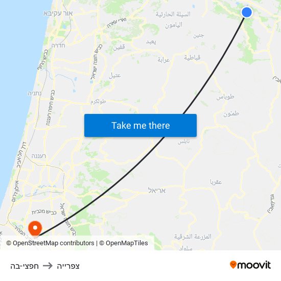 חפצי-בה to צפרייה map