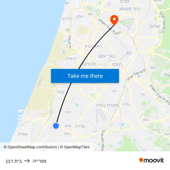 בית רבן to צפרייה map