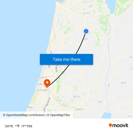 מיטב to צפרייה map