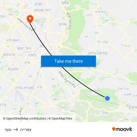 נטף to צפרייה map