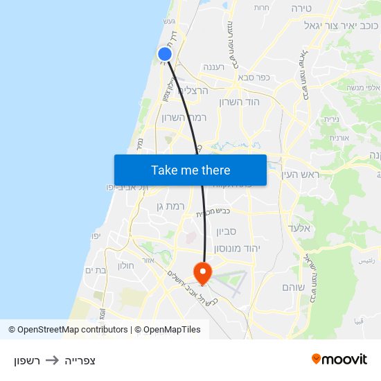 רשפון to צפרייה map