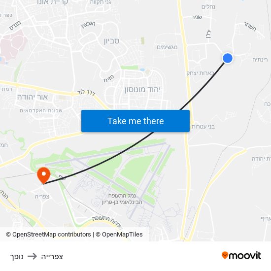 נופך to צפרייה map