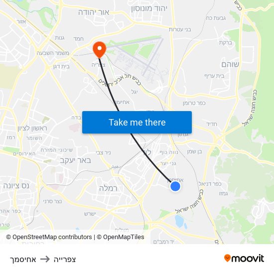 אחיסמך to צפרייה map