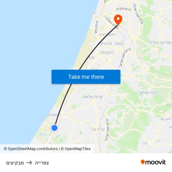 מבקיעים to צפרייה map